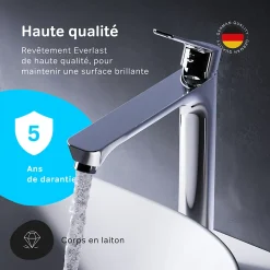 Am.Pm Europe Mitigeur de lavabo Mitigeur Salle de Bain Robinet de lavabo, Chromé, taille L, FTA92000 AM.PM