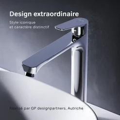 Am.Pm Europe Mitigeur de lavabo Mitigeur Salle de Bain Robinet de lavabo, Chromé, taille L, FTA92000 AM.PM