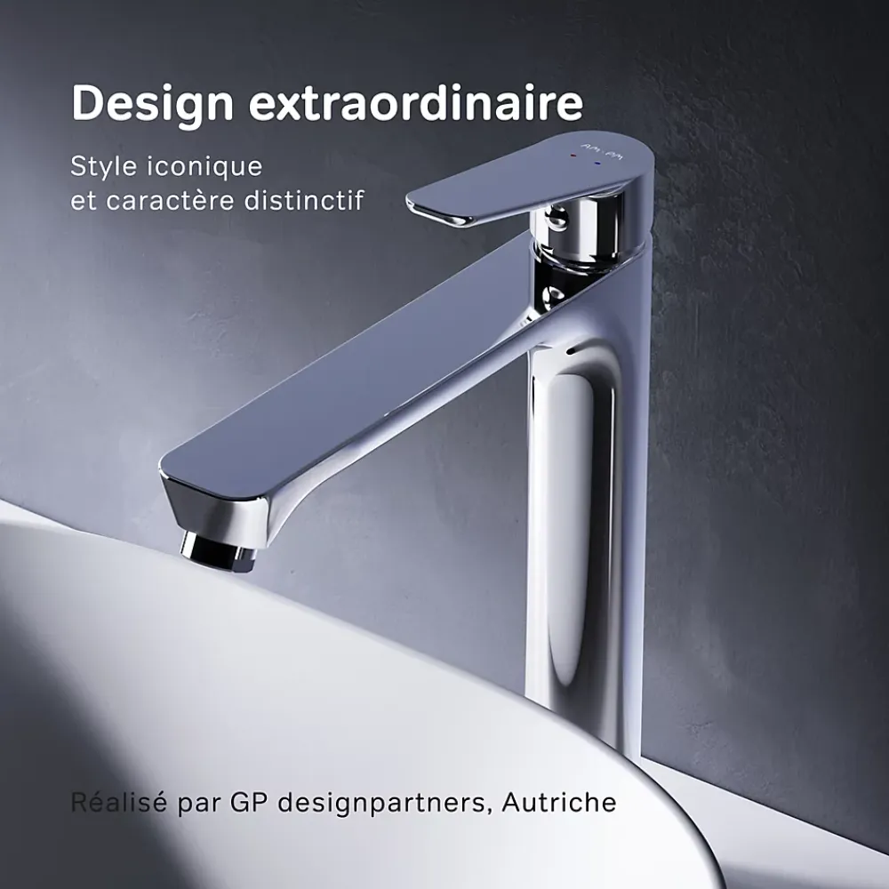 Am.Pm Europe Mitigeur de lavabo Mitigeur Salle de Bain Robinet de lavabo, Chromé, taille L, FTA92000 AM.PM