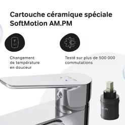 Am.Pm Europe Mitigeur de lavabo Mitigeur Salle de Bain Robinet de lavabo, Chromé, taille L, FTA92000 AM.PM