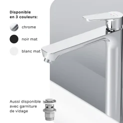 Am.Pm Europe Mitigeur de lavabo Mitigeur Salle de Bain Robinet de lavabo, Chromé, taille L, FTA92000 AM.PM