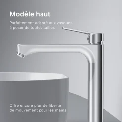 Am.Pm Europe Mitigeur de lavabo Mitigeur Salle de Bain Robinet de lavabo, Chromé, taille L, FTA92000 AM.PM