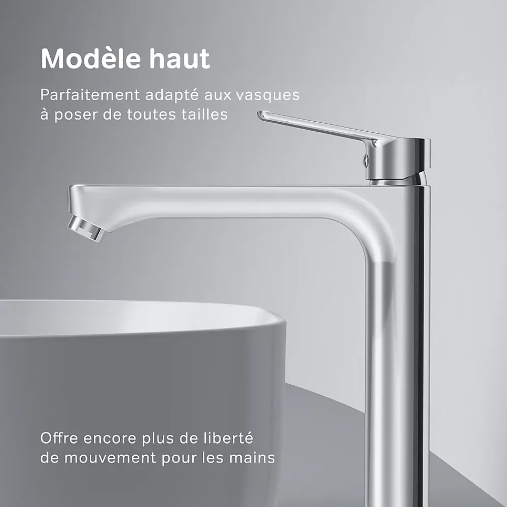 Am.Pm Europe Mitigeur de lavabo Mitigeur Salle de Bain Robinet de lavabo, Chromé, taille L, FTA92000 AM.PM