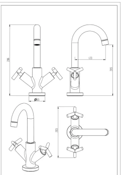 Essebagno Mitigeur de lavabo noir Essekross