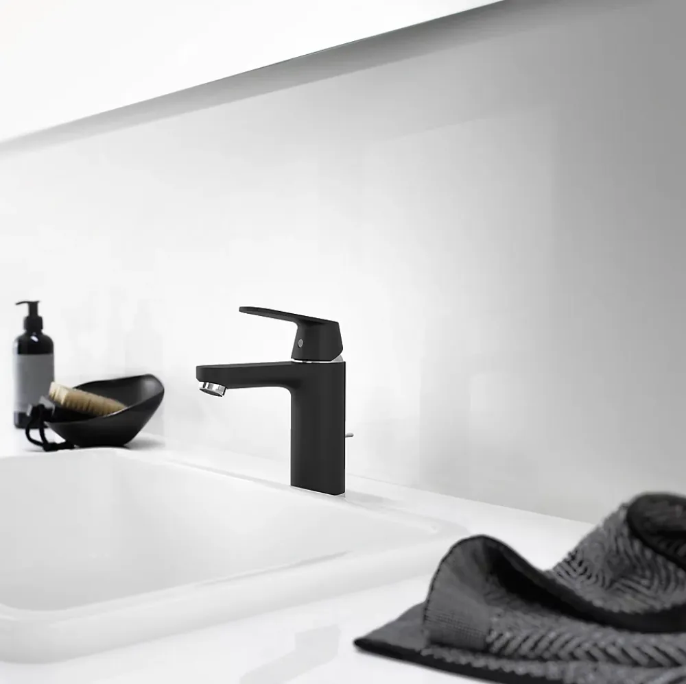 Robinet Lavabo Et Vasque|Grohe Mitigeur de lavabo noir Eurosmart Cosmo