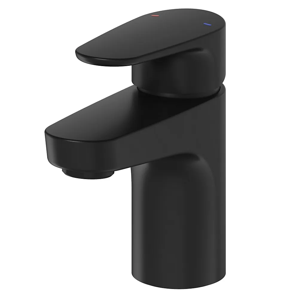 Robinet Lavabo Et Vasque|GoodHome Mitigeur de lavabo noir Cavally S