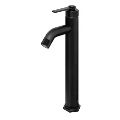 GoodHome Mitigeur de lavabo noir Selenga XL