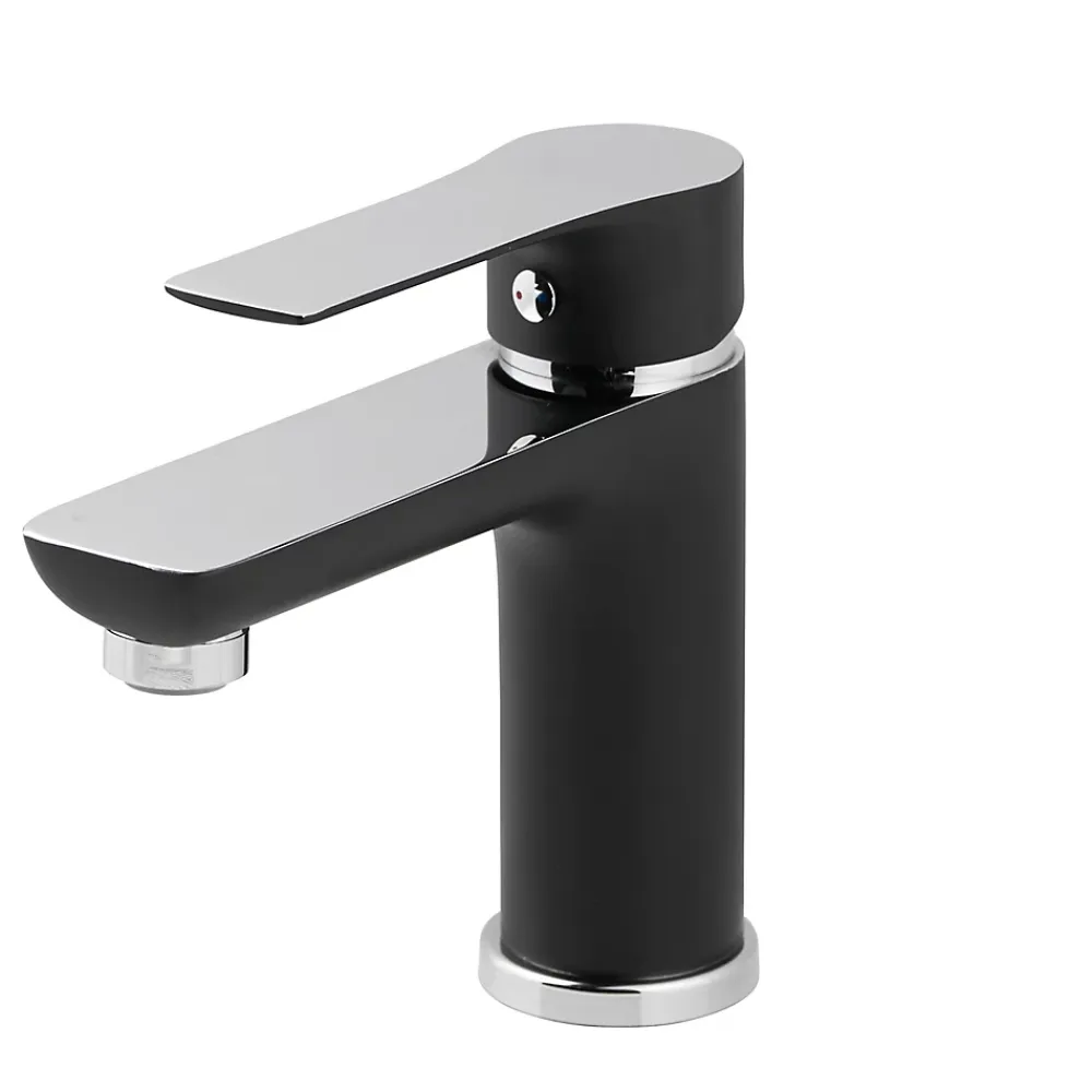 GoodHome Mitigeur de lavabo noir Wicie