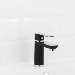 GoodHome Mitigeur de lavabo noir Wicie