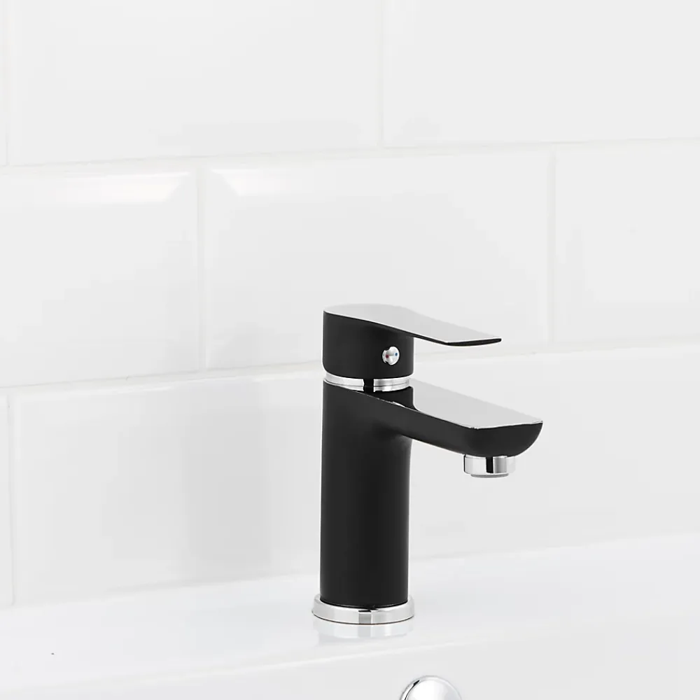 GoodHome Mitigeur de lavabo noir Wicie