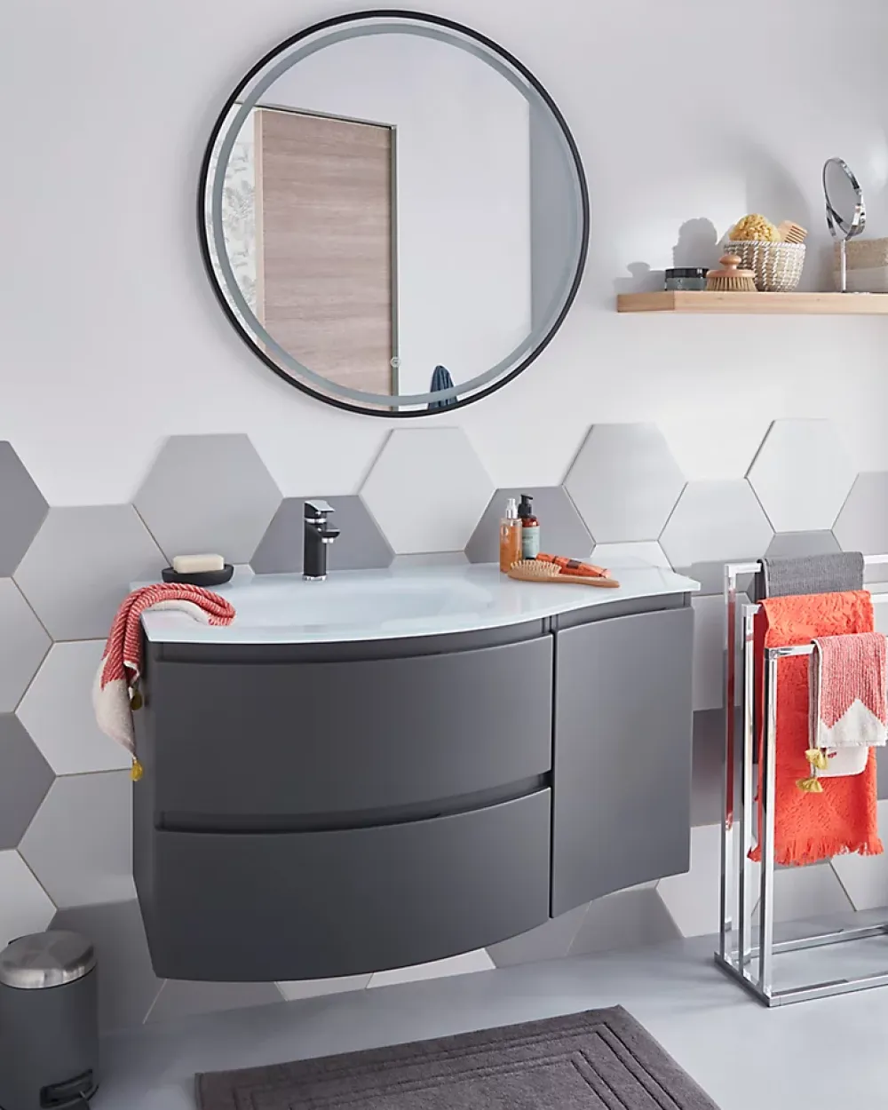 GoodHome Mitigeur de lavabo noir Wicie