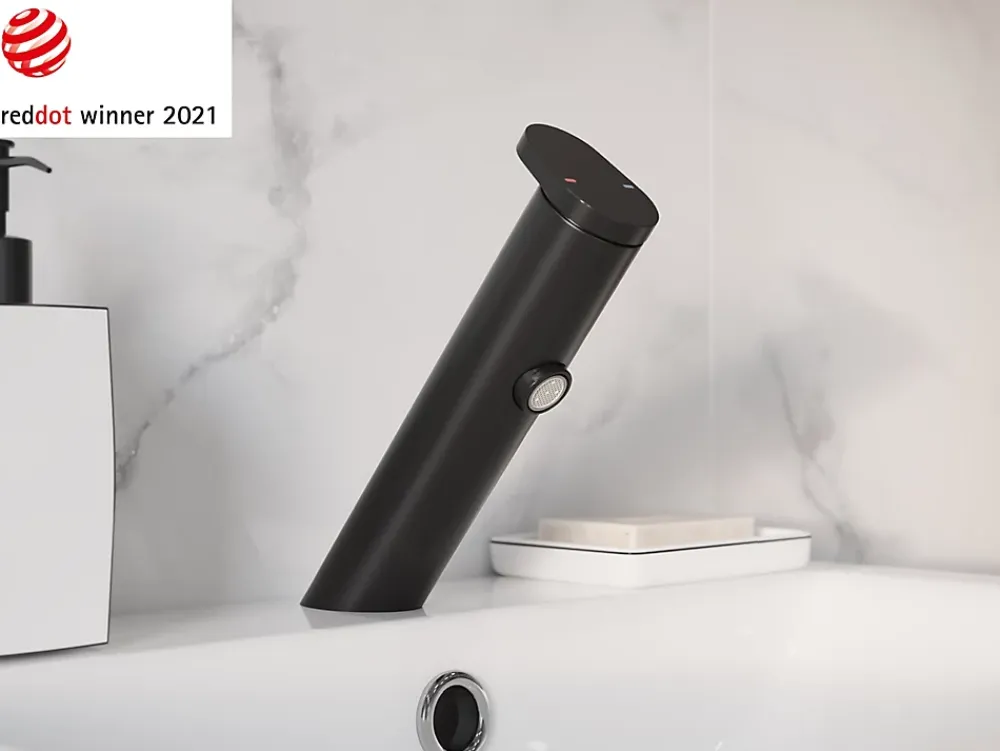 GoodHome Mitigeur de lavabo noir mat Nyasa