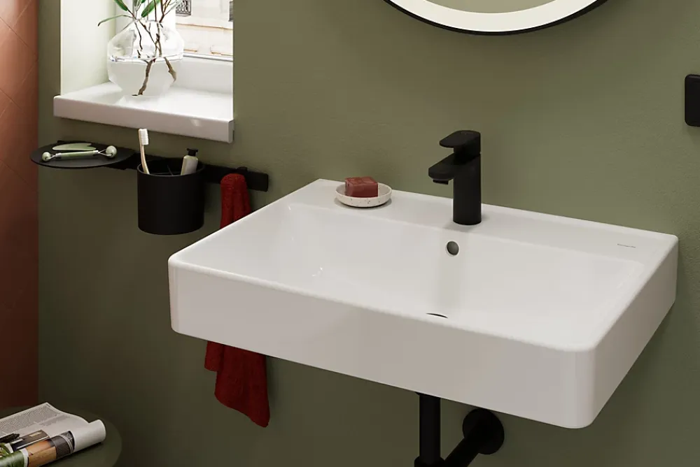 Robinet Lavabo Et Vasque|Hansgrohe Mitigeur de lavabo noir mat Vernis Blend 100