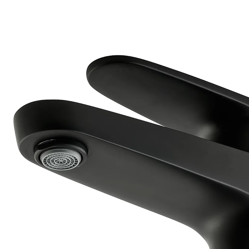 Robinet Lavabo Et Vasque|GoodHome Mitigeur de lavabo noir taille M avec bonde clic-clac, Cavally