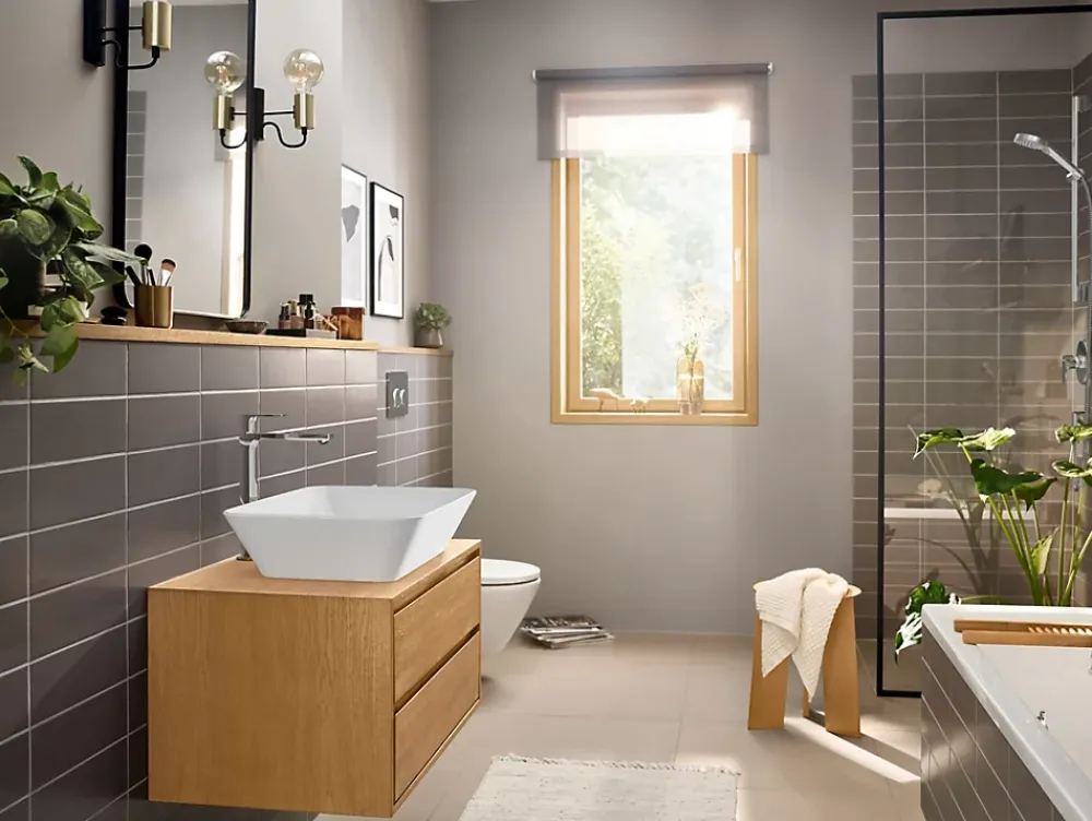 Hansgrohe Mitigeur de lavabo pour vasque à poser avec tirette et vidage chromé, Rebris E 240 CoolStart