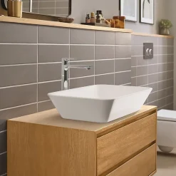 Hansgrohe Mitigeur de lavabo pour vasque à poser avec tirette et vidage chromé, Rebris E 240 CoolStart