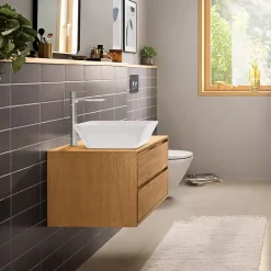 Hansgrohe Mitigeur de lavabo pour vasque à poser avec tirette et vidage chromé, Rebris E 240 CoolStart