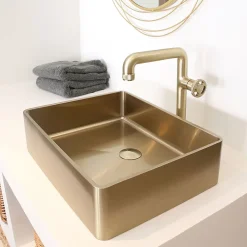 Essebagno Mitigeur de lavabo XL H.32 cm, doré, Factory