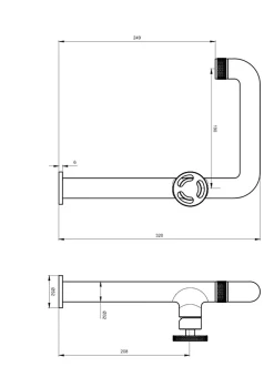 Essebagno Mitigeur de lavabo XL H.32 cm, noir, Factory
