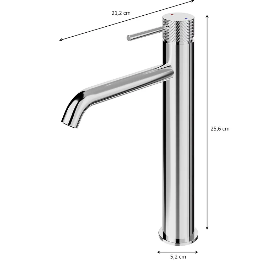 GoodHome Mitigeur de lavabo XL H.25,6 cm, chrome, Owens