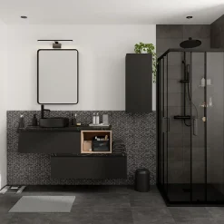 Robinet Lavabo Et Vasque|GoodHome Mitigeur de lavabo XL, noir, Levanna
