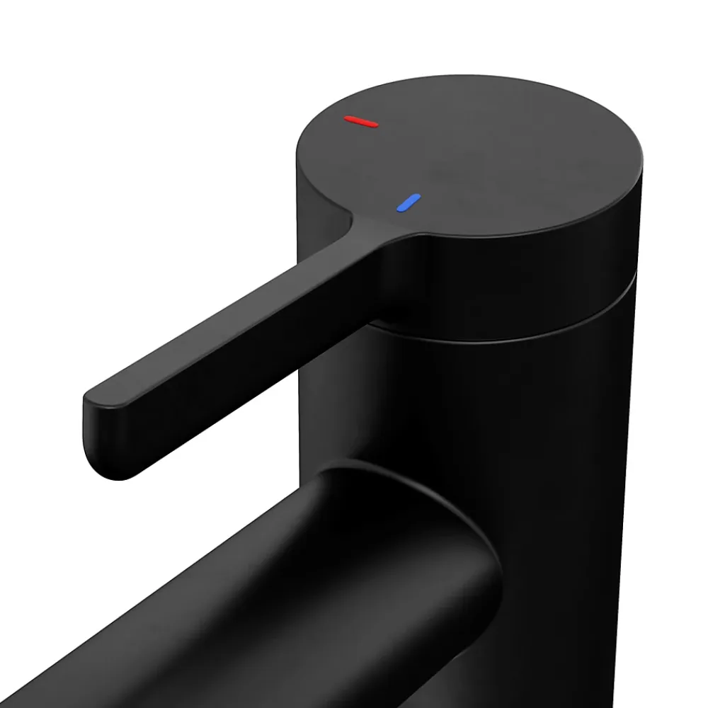 Robinet Lavabo Et Vasque|GoodHome Mitigeur de lavabo XL, noir mat, Maza