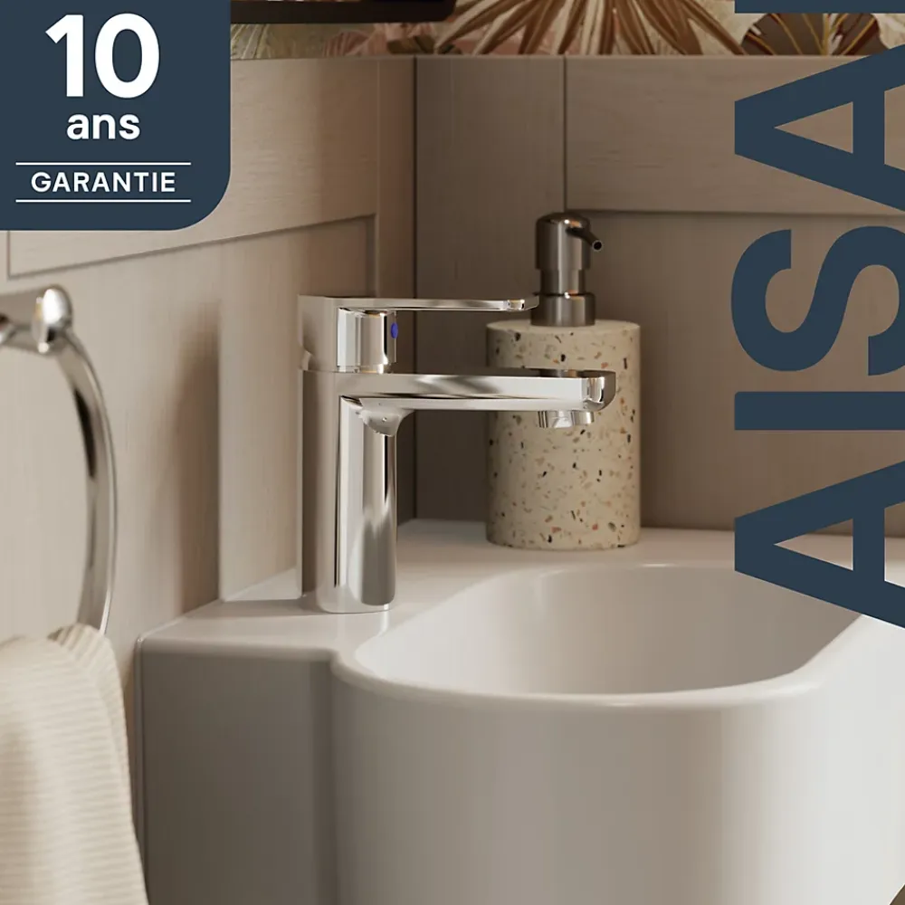 Robinet Lave-Mains|Robinet Lavabo Et Vasque|GoodHome Mitigeur de lavabo/lave-mains M, chrome, NF, Aisai