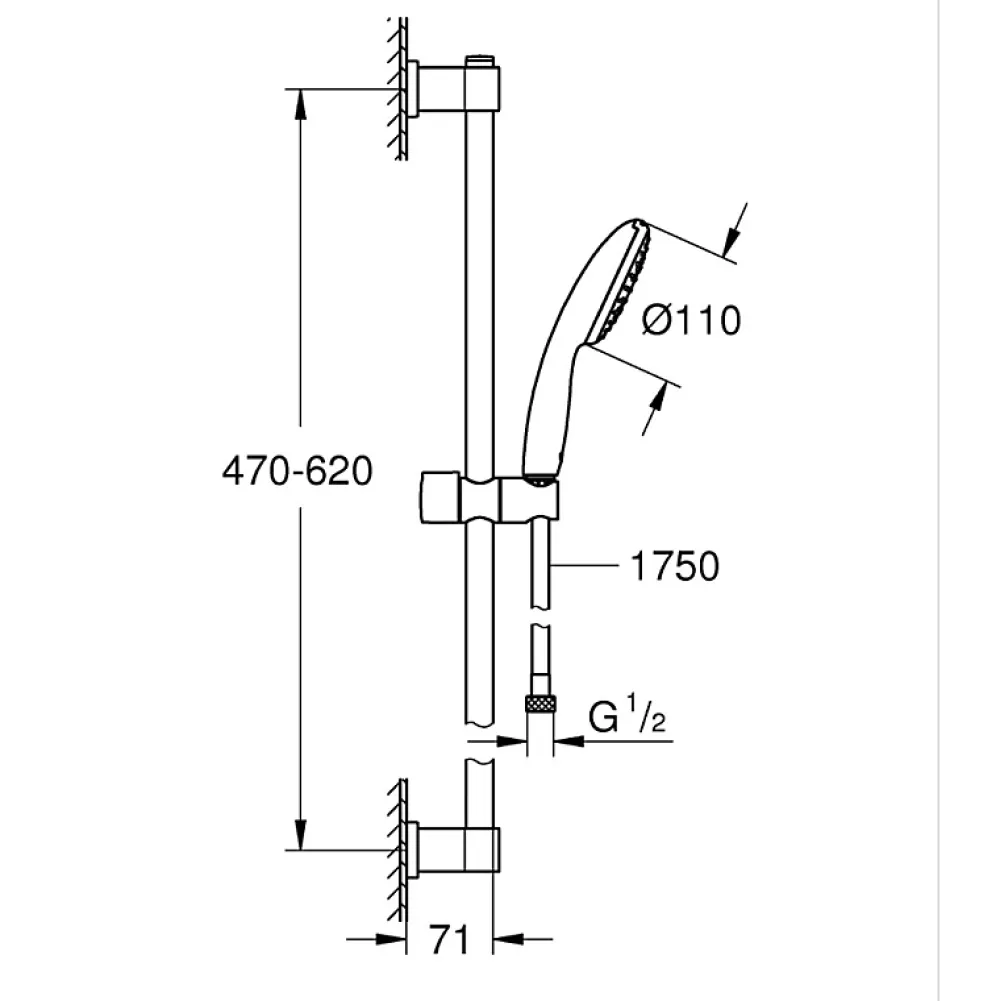 Colonne De Douche Mécanique|Grohe Mitigeur douche Bauloop monocommande et douchette Vitalio Start