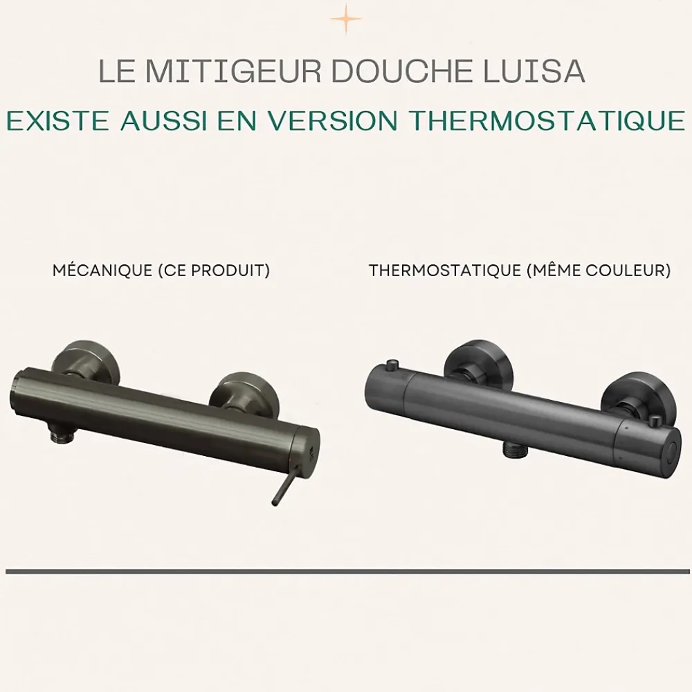 Essebagno Mitigeur douche mécanique gun métal Luisa