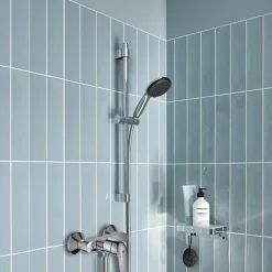 Grohe Mitigeur douche mécanique Swift 2023 + Ensemble de douche 2 jets avec barre + Panier douche
