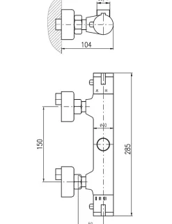 Robinet De Douche|Rav Mitigeur douche mural thermostatique laiton chromé sortie douchette haut-Argenté-Sans douchette-Argenté--28.50 -