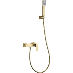 Imex Products Mitigeur douche or brosse en laiton douchette carree flexible metal 180 cm