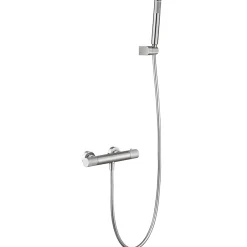 Colonne De Douche Encastrable|Imex Products Mitigeur douche thermostatique nickel brosse en laiton et zamac avec support et flexible