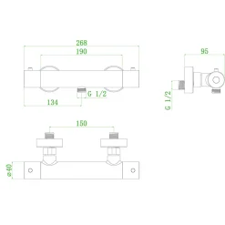 Essebagno Mitigeur douche thermostatique Or brossé Luisa