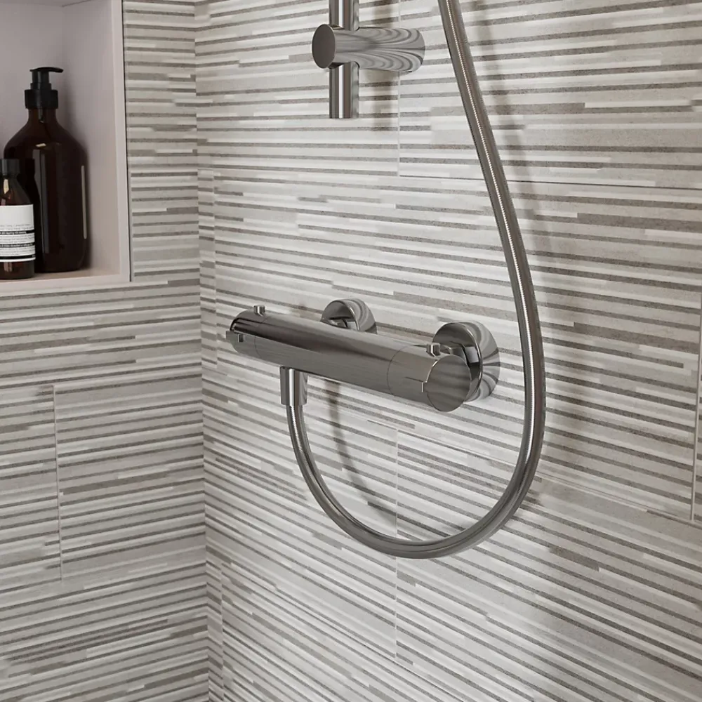 Robinet De Douche|GoodHome Mitigeur douche thermostatique, chrome, Mayas