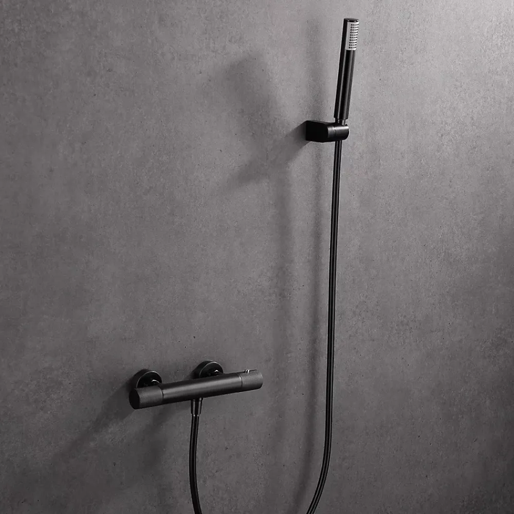 Imex Products Mitigeur douche thermostatique noir gun metal en laiton avec finition PVD