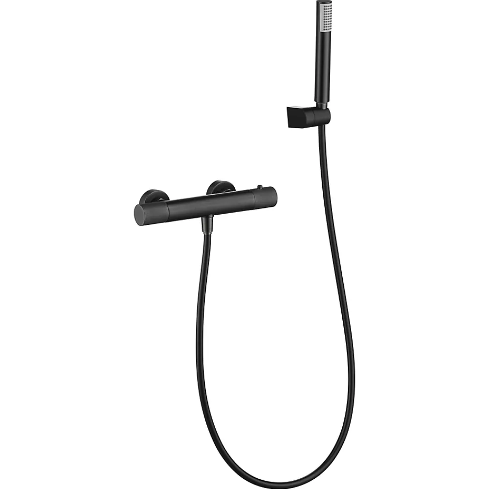 Imex Products Mitigeur douche thermostatique noir gun metal en laiton avec finition PVD