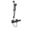 Colonne De Douche Thermostatique|Villeroy & Boch Mitigeur douche thermostatique VILLEROY ET BOCH Universal rond + Ensemble de douche Verve Showers 3 jets noir mat
