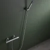 Colonne De Douche Encastrable|Imex Products Mitigeur douche thermostatique chrome en laiton et zama avec flexible metal 180 cm