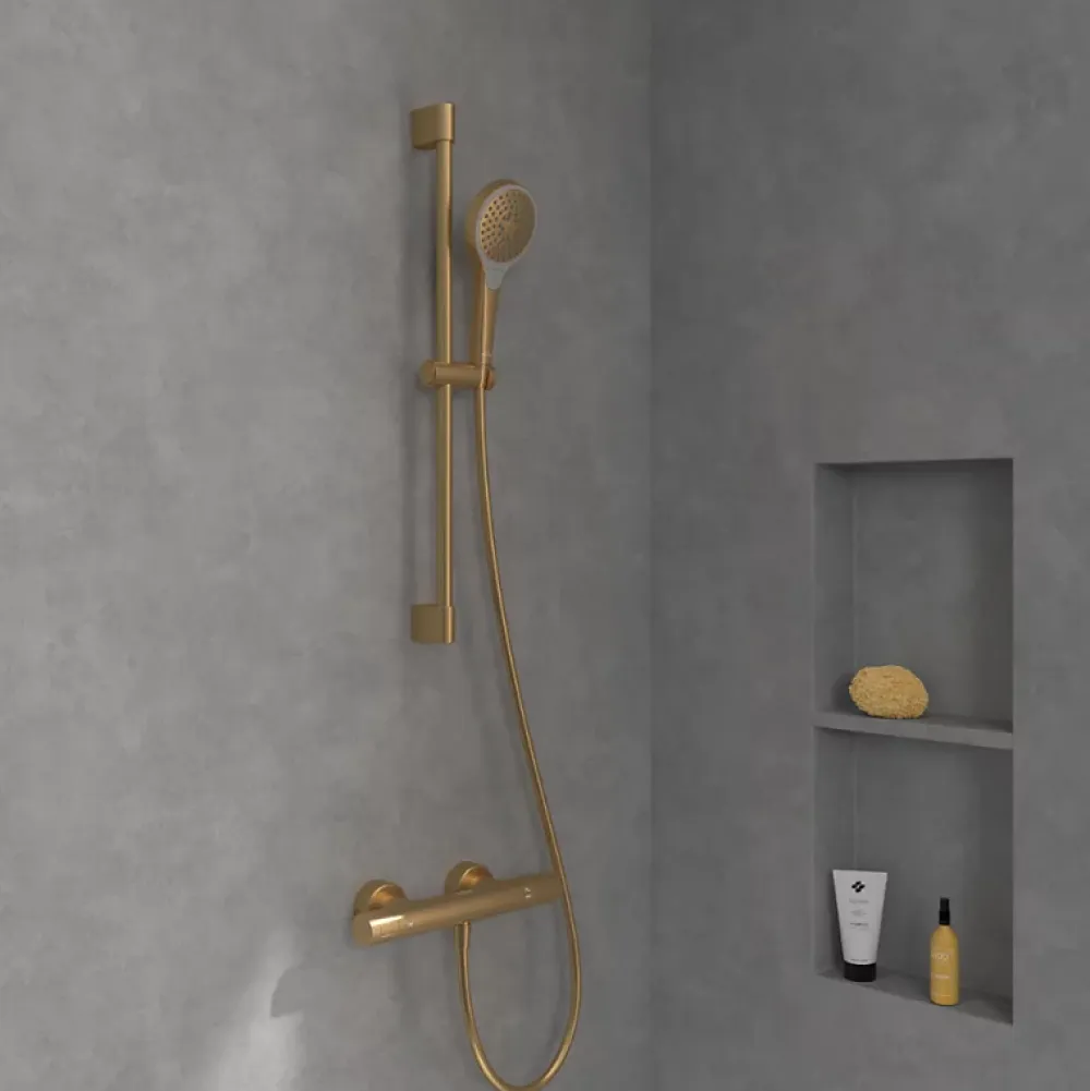 Robinet De Douche|Villeroy & Boch Mitigeur douche thermostatique VILLEROY ET BOCH Universal rond Or brossé
