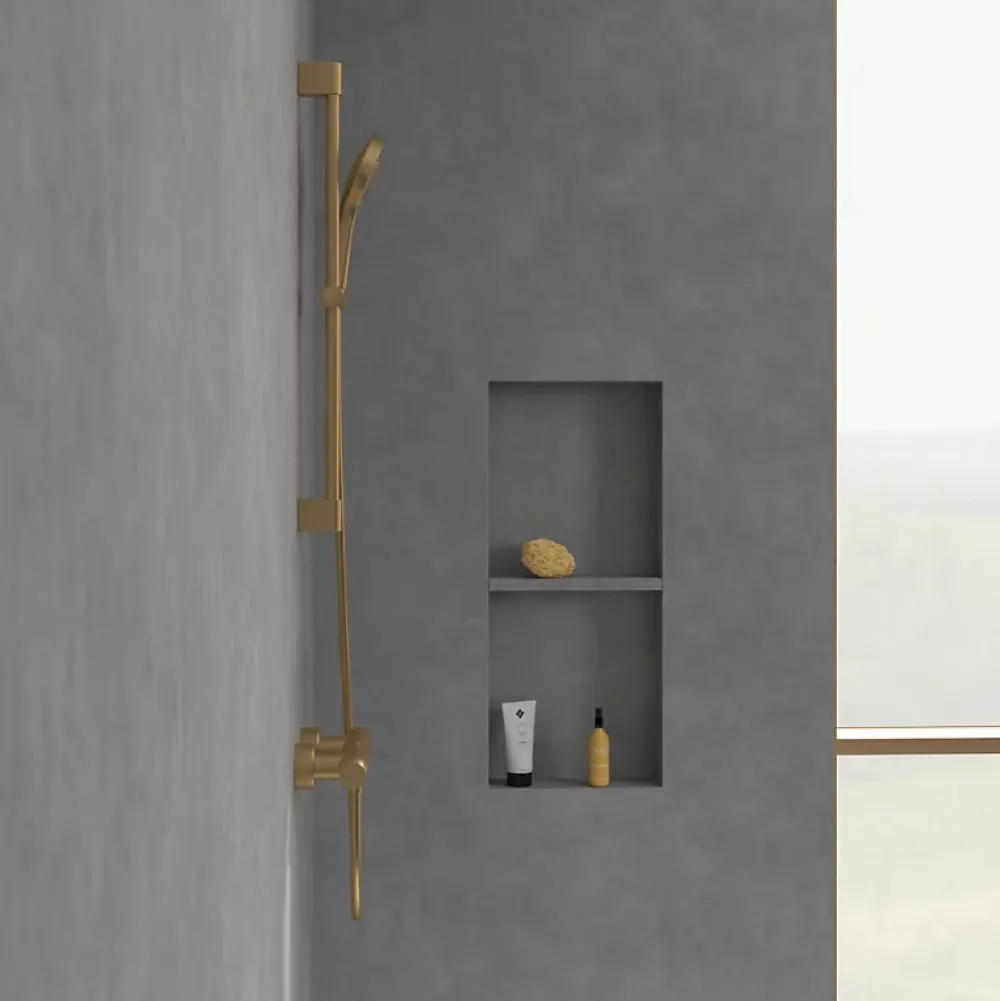 Robinet De Douche|Villeroy & Boch Mitigeur douche thermostatique VILLEROY ET BOCH Universal rond Or brossé