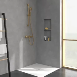 Robinet De Douche|Villeroy & Boch Mitigeur douche thermostatique VILLEROY ET BOCH Universal rond Or brossé