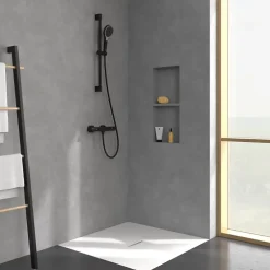 Robinet De Douche|Villeroy & Boch Mitigeur douche thermostatique VILLEROY ET BOCH Universal rond Noir mat