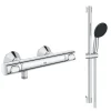 Colonne De Douche Thermostatique|Grohe Mitigeur douche thermostatique Precision Flow + Ensemble de douche 2 jets avec barre Chromé