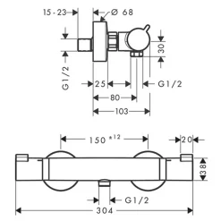Robinet De Douche|Hansgrohe Mitigeur douche thermostatique Ecostat Comfort chromé