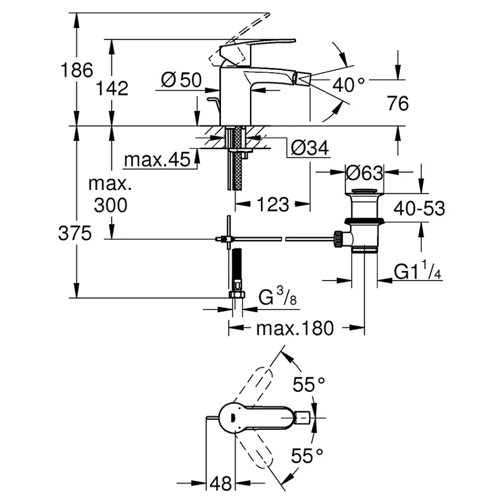 Grohe Mitigeur EUROSTYLE COSMOPOLITAN