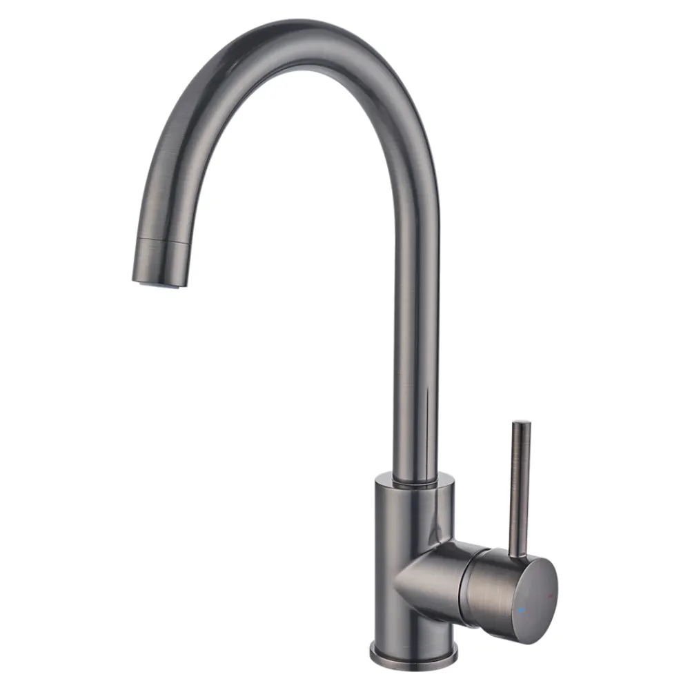 Cooke & Lewis Mitigeur haut de cuisine Katiki H. 33,5 cm effet titane