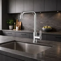 Essebagno Mitigeur haut de cuisine Baltic H. 34,7 cm acier chromé