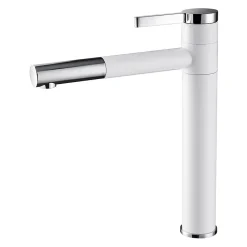 Robinet Lave-Mains|Kroos Mitigeur haut vasque Blanc & Chromé - Graffias