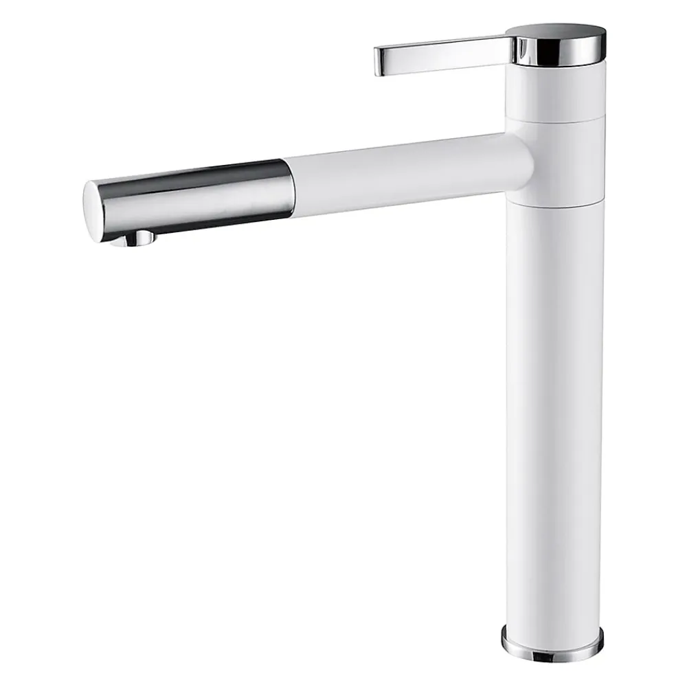 Robinet Lave-Mains|Kroos Mitigeur haut vasque Blanc & Chromé - Graffias